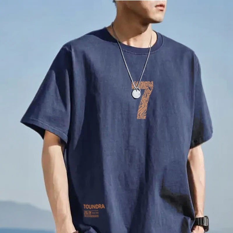 夏季短袖纯棉男士T恤潮流半袖宽松圆领休闲百搭体恤衫上衣T恤