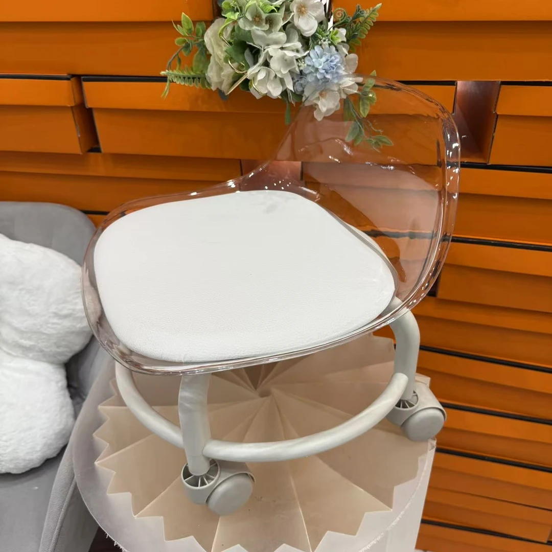 小凳子滑轮矮凳家用静音万向轮小椅子学步可移动靠背椅