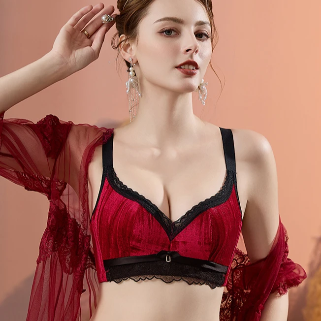 奢美佳【小胸聚拢】调整型文胸日常塑形矫正美背蕾丝女士内衣文胸