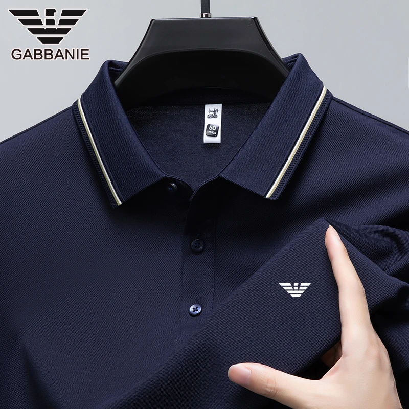 GABBANIE专柜正品春秋季男装纯色POLO衫长袖T恤韩版休闲翻领上衣