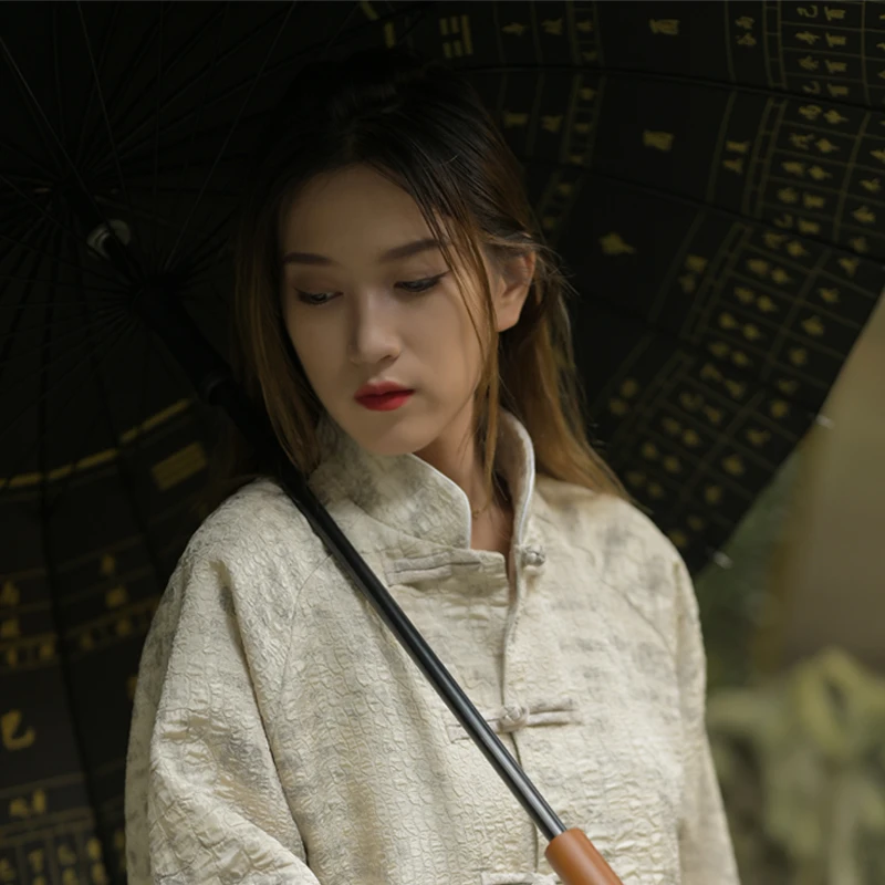 三省六部【白素贞】秋季新款中国风蛇纹提花新中式插肩袖手工唐装