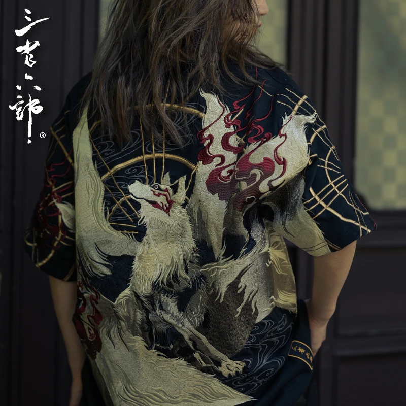 三省六部【九尾·贰】夏季重工中国风传统TATTOO纹身刺青短袖t恤