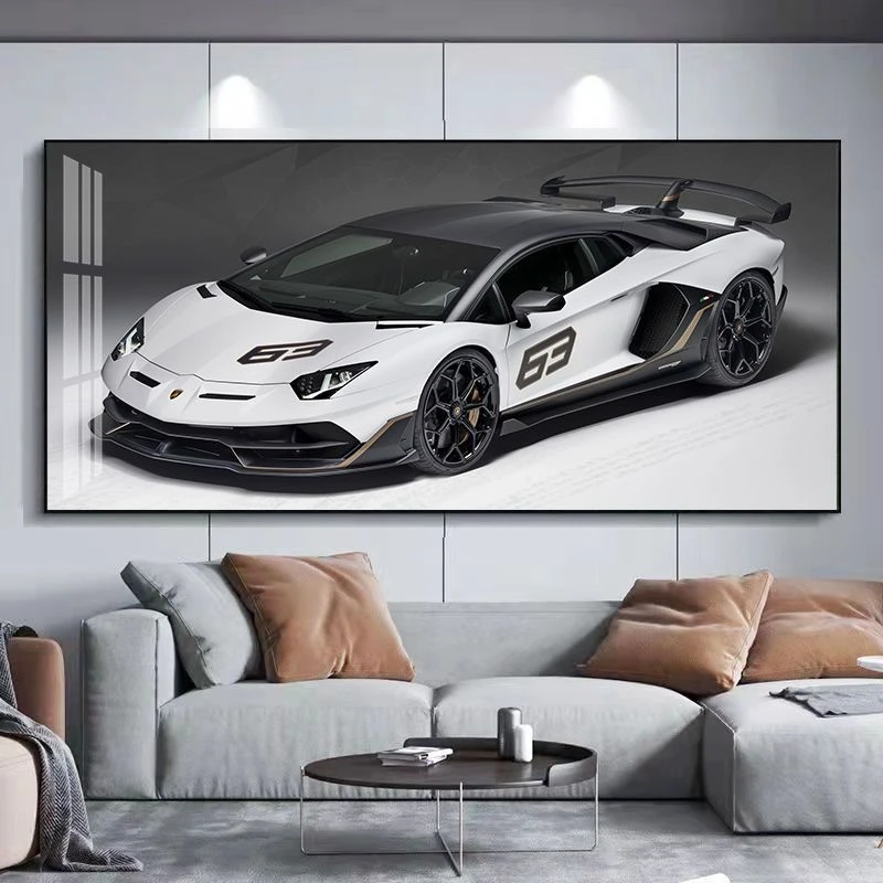 高级感汽车挂画豪车装饰画现代轻奢退换背景墙装饰沙发背景装饰画