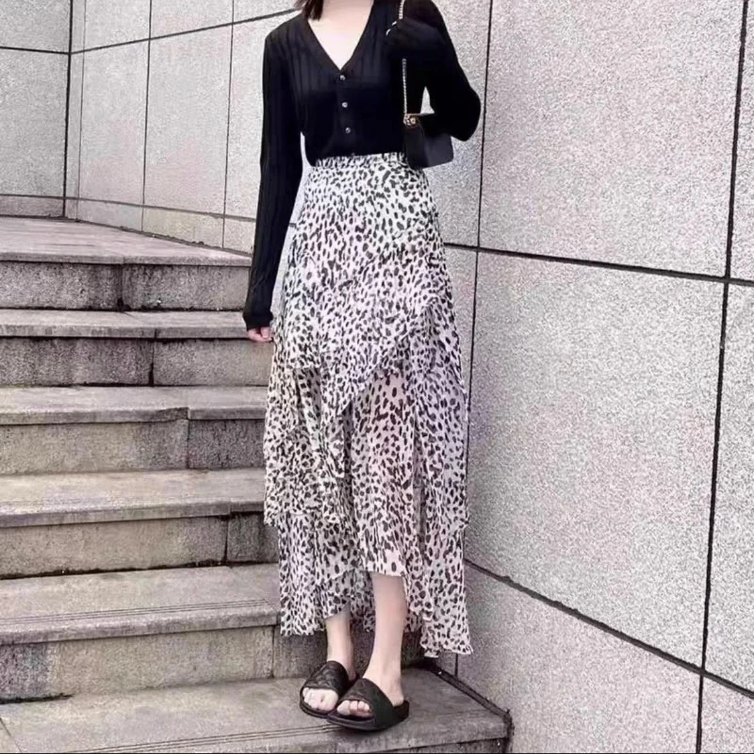 AMASS/阿玛施夏季显瘦浪漫印花不规则设计花边时尚半裙5200460