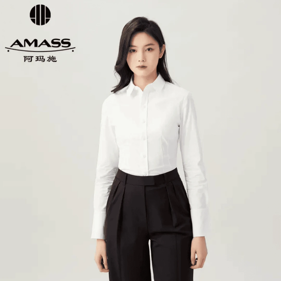 AMASS/阿玛施冬季通勤气质显瘦时尚休闲新款百搭修身衬衫5300922