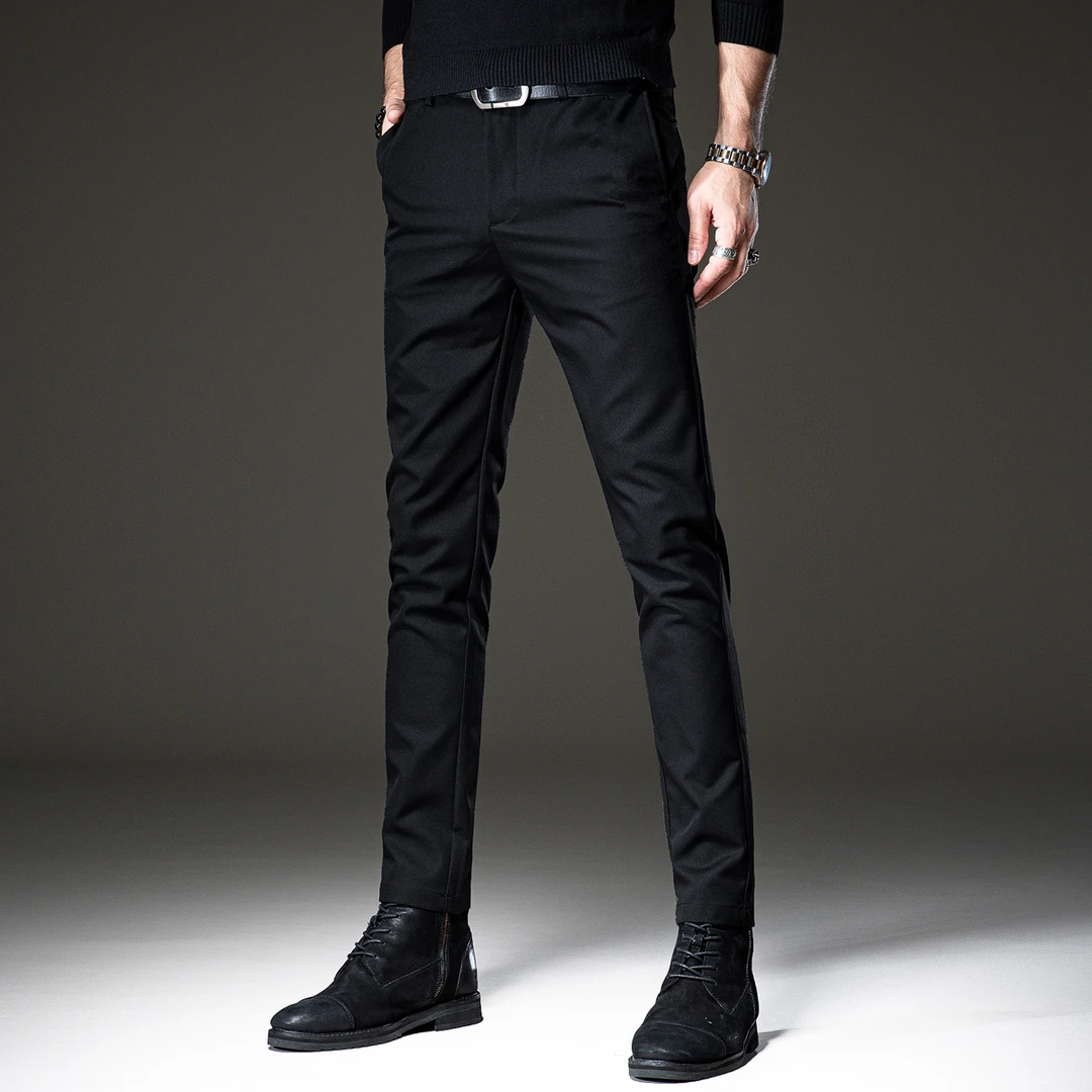 休闲裤男弹力修身小脚男士小脚西裤休闲长裤子男款秋冬款加绒加厚