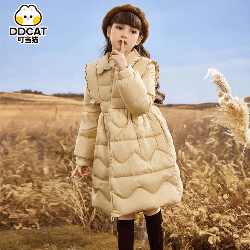 童装潮款Y清仓儿童中长款羽绒服女大童装冬装加厚外套新款袄衣