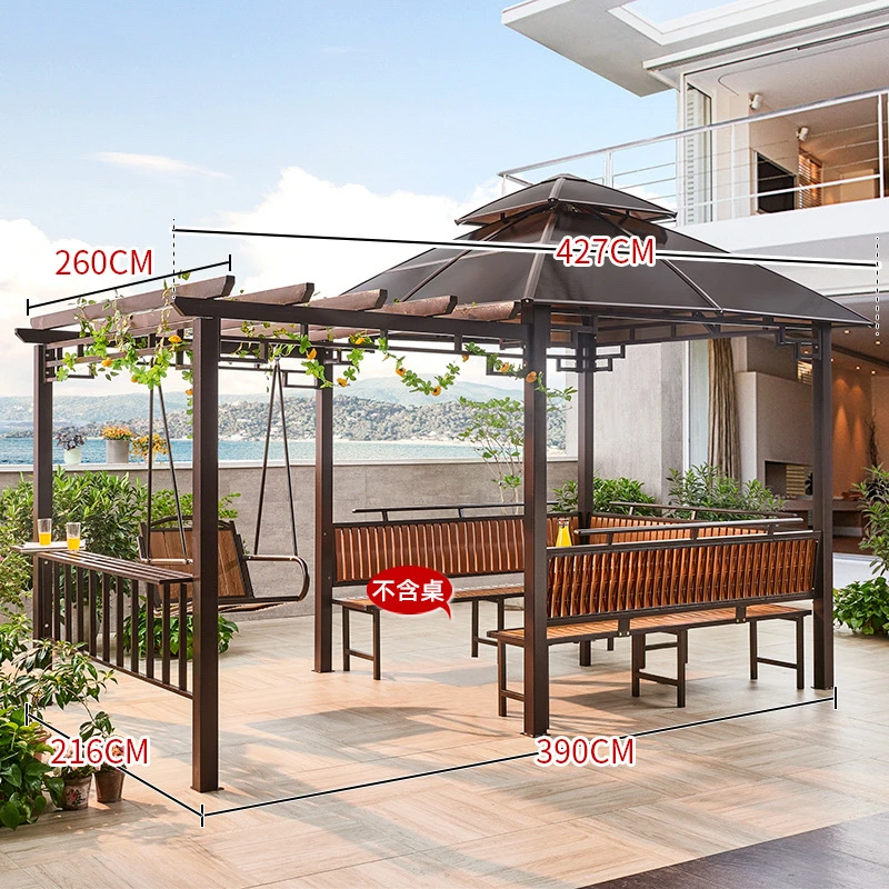 户外凉亭庭院耐用防腐室外露台遮雨乘凉棚天台楼顶花园院子紫外线
