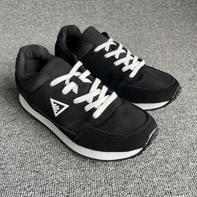 D158（运动码）男款 时尚舒适跑步黑色低帮网面轻便运动鞋1仓