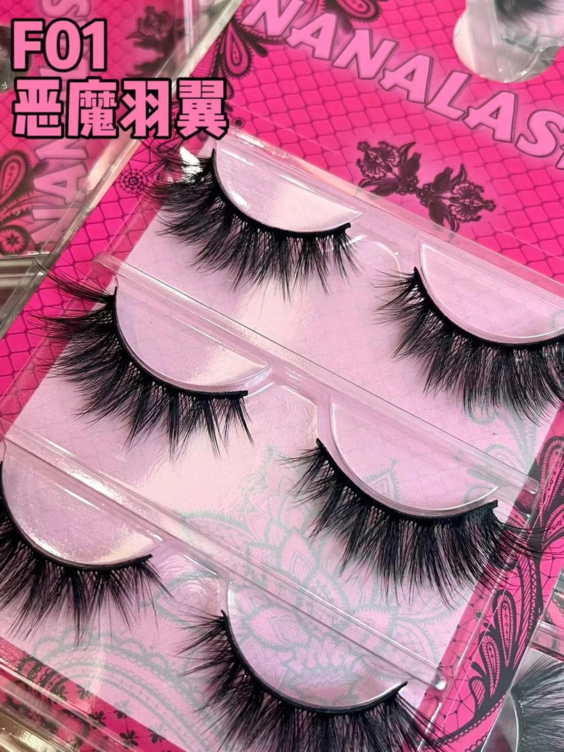 NANALASHES 新品F01恶魔羽翼加长狐系飞扬款超级Slay的欧美假睫毛