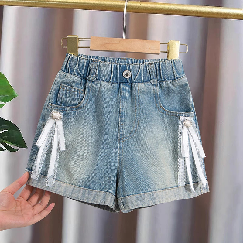2024夏季薄款女童中大童软牛仔时尚洋气短裤宽松潮流韩版外穿休闲