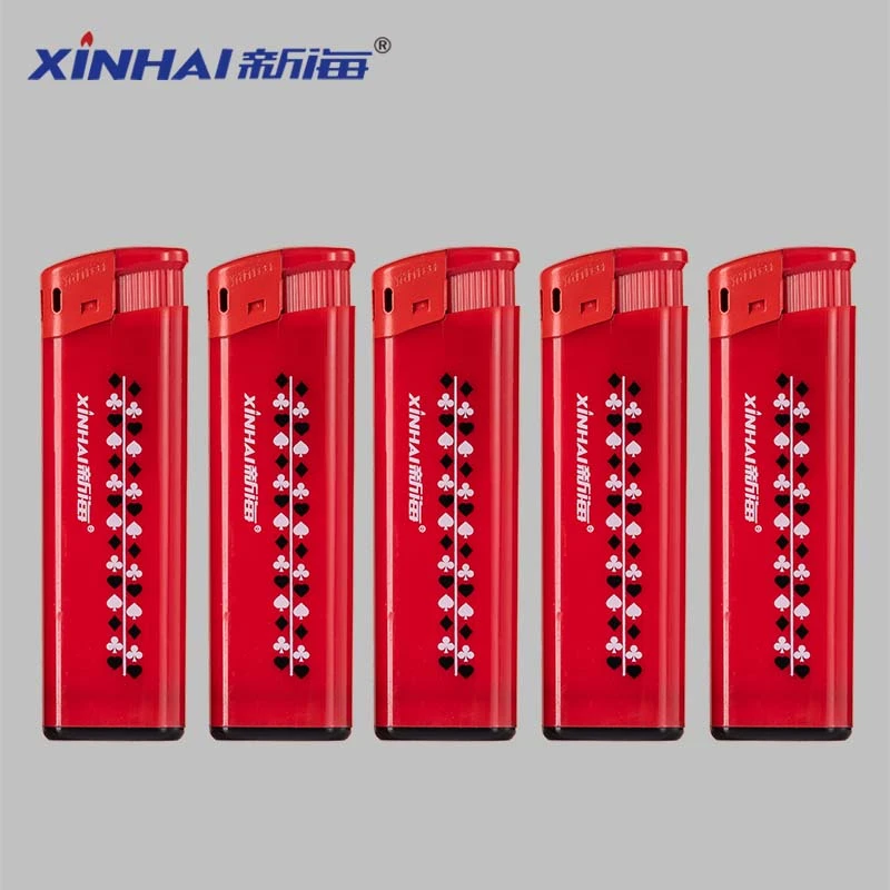 正品新海一次性电子打火机小店商超批发塑料广告打火机定制印字