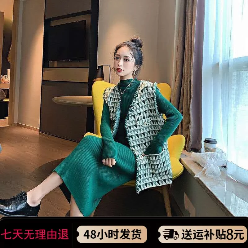 【80-160斤】孕妇哺乳连衣裙时尚洋气时髦大码秋冬季毛衣裙子显瘦