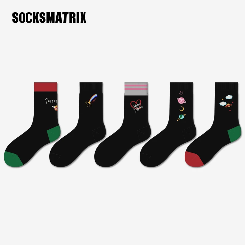 袜矩阵【星际爱恋】袜子情侣潮袜ins中筒个性街头潮流秋冬百搭常规