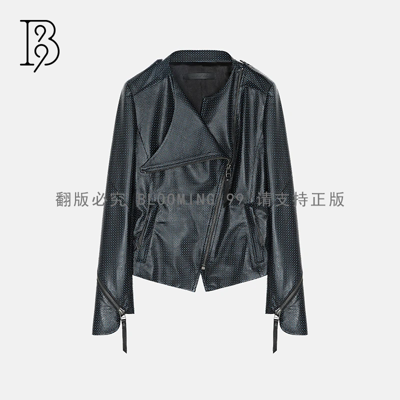 【B99官方旗舰店】女装皮衣短款TMFGW7117