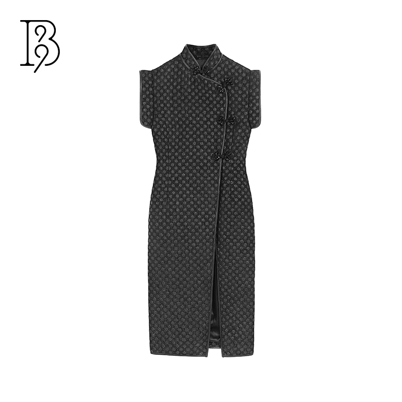 【B99官方旗舰店】女士长款低调时尚女款百搭款马甲DJWVS35790-A