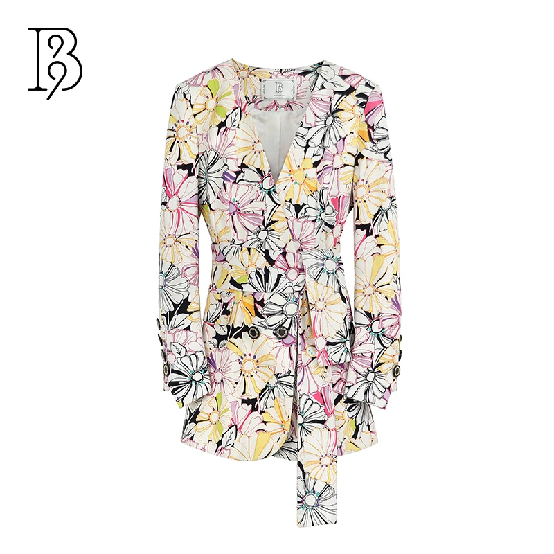 【B99官方旗舰店】女士印花设计师款时尚个性上衣DJWCS15357-1