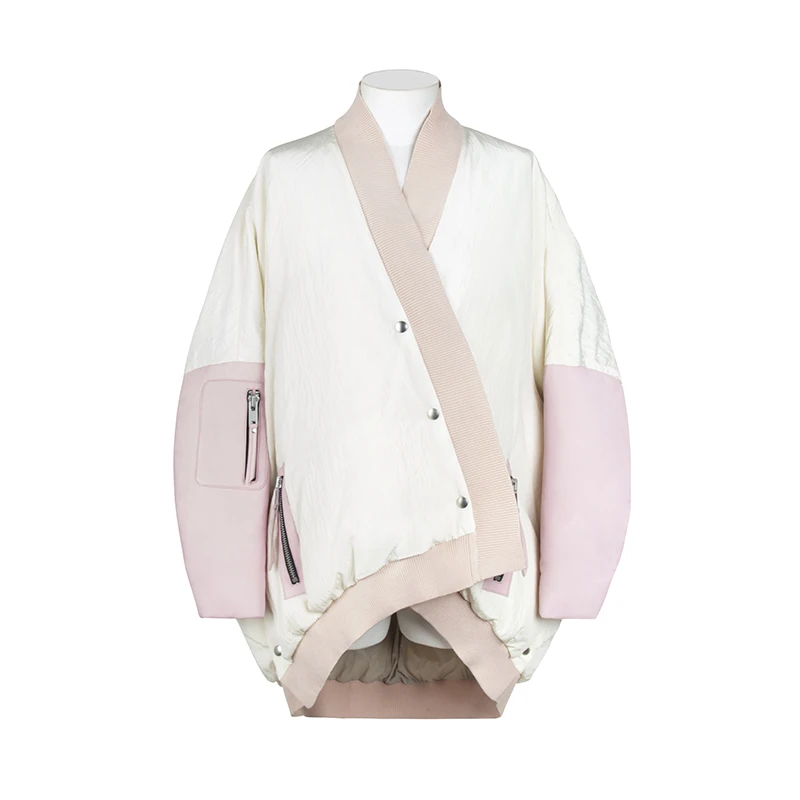 【B99官方旗舰店】 女装设计师款撞色时尚羽绒服18FGW241-A