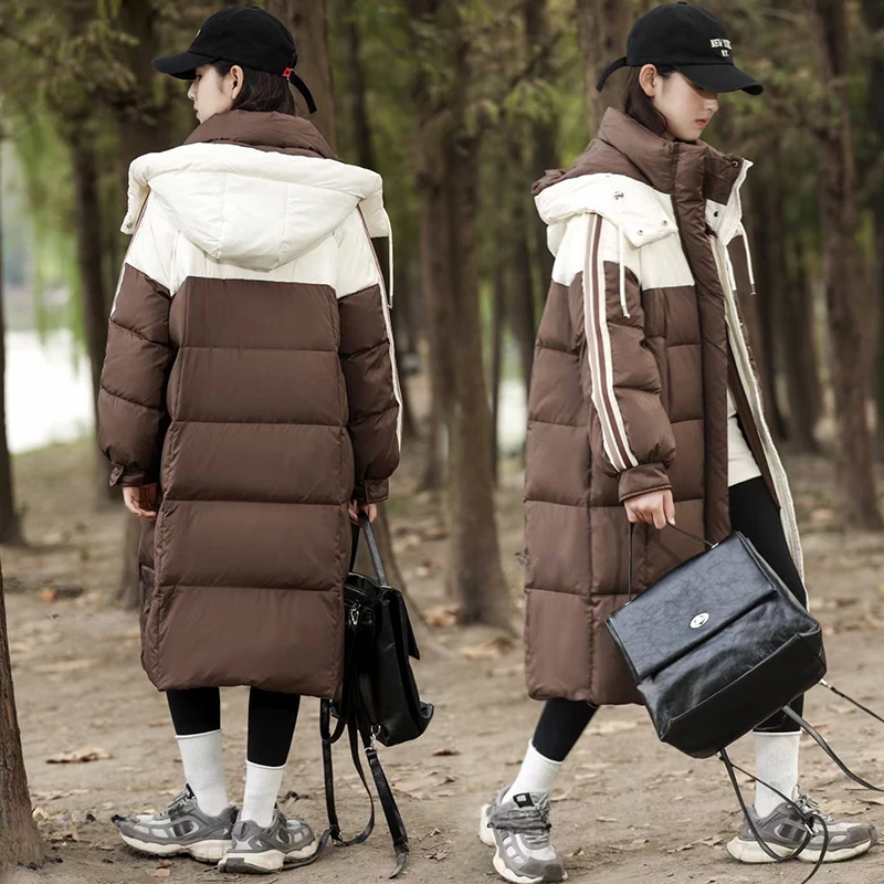 女大童羽绒服2023新款洋气初中高中女孩冬季长款外套加厚保暖时尚