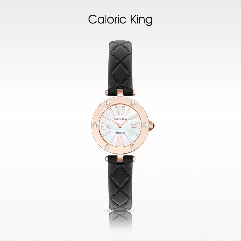 凯卡思Caloric King恒星系列轻奢百搭皮带瑞士机芯手表女