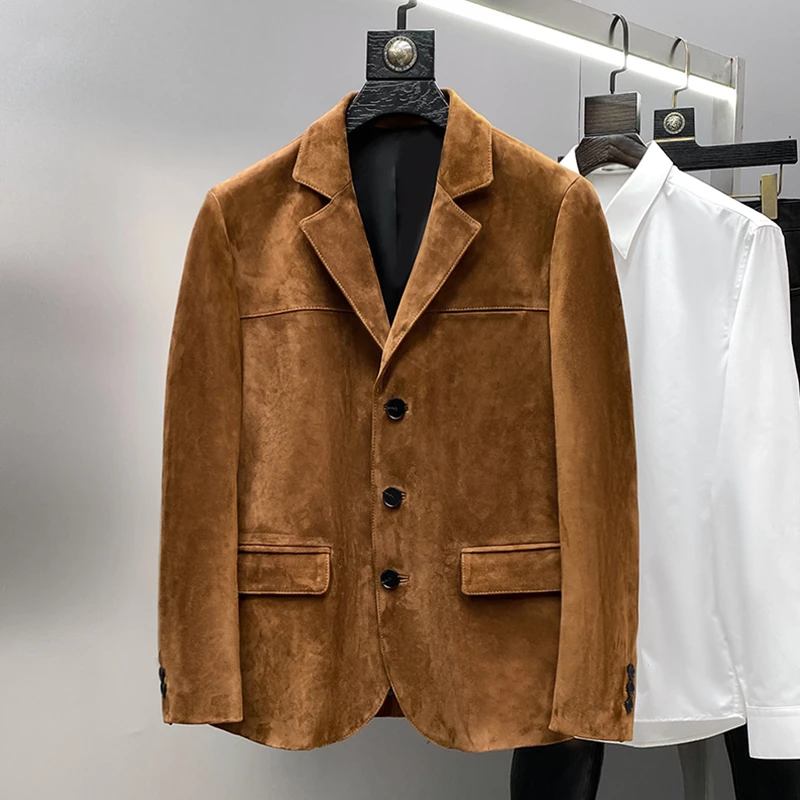 【木子】FW23 “三角标 美拉德色系”走秀款皮西装 羊翻毛皮外套 8862