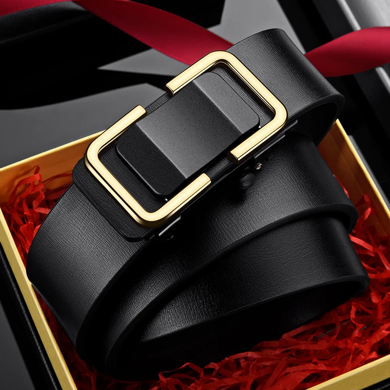 男款休闲商务皮带无牙自动扣休闲潮流腰带时尚百搭裤带