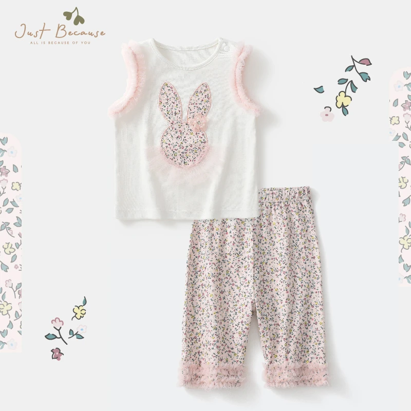 [35]女宝宝哈衣透气棉分体短袖套装婴儿公主风夏季套装薄款外出服