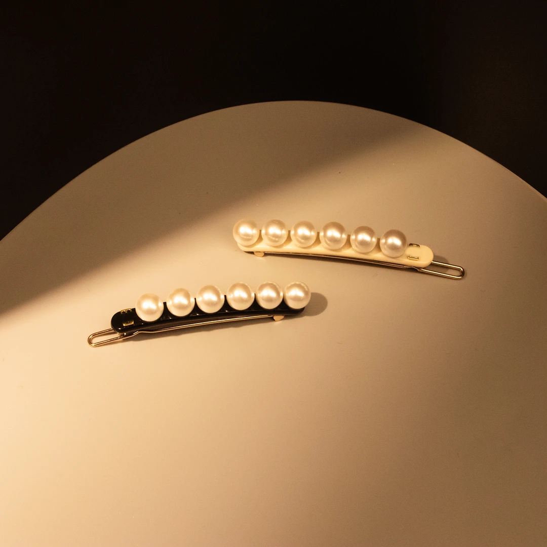 法*【Al**P】雪豆珍珠一字夹#0260