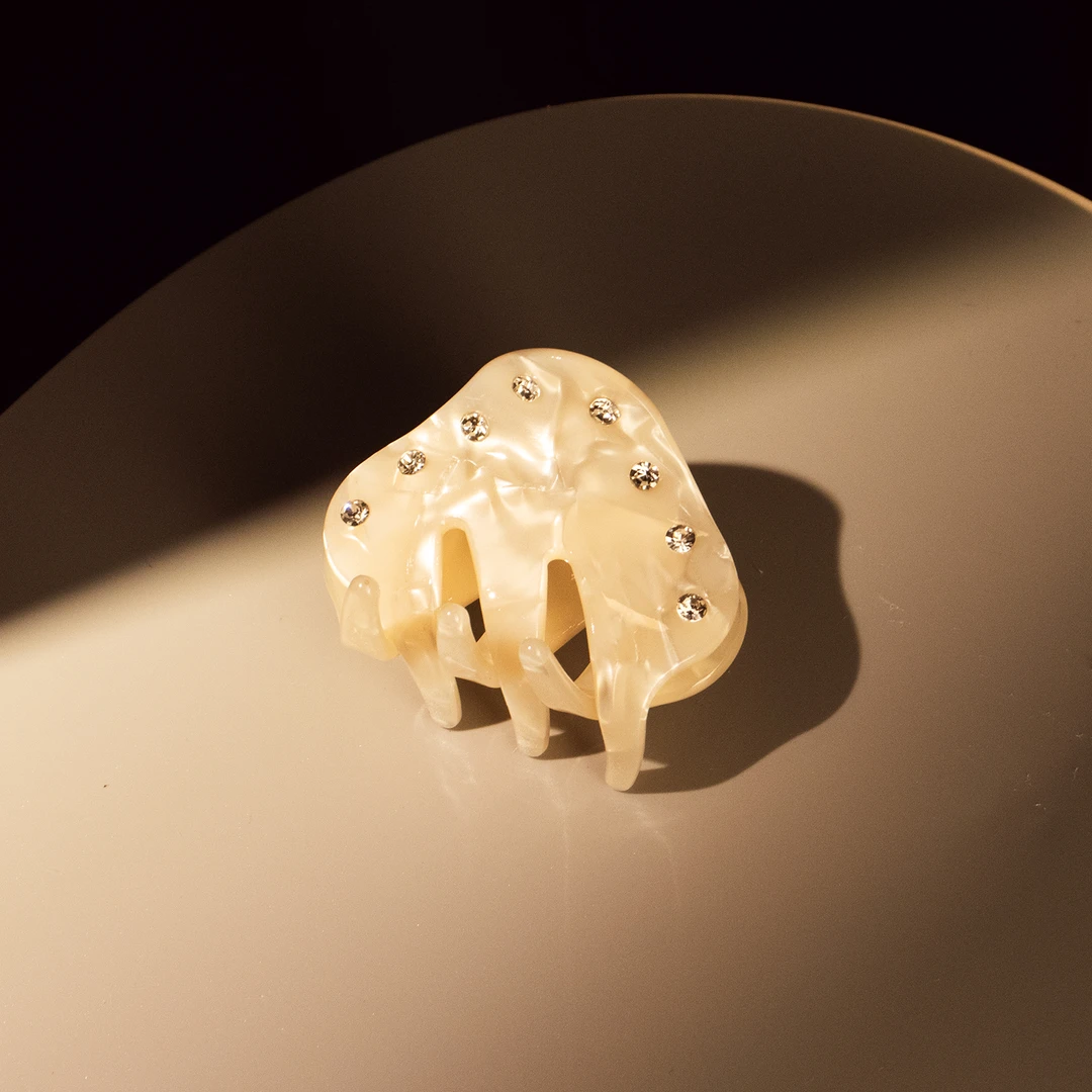 美*【LRand***】云朵温柔白醋酸抓夹#0270小抓夹发夹