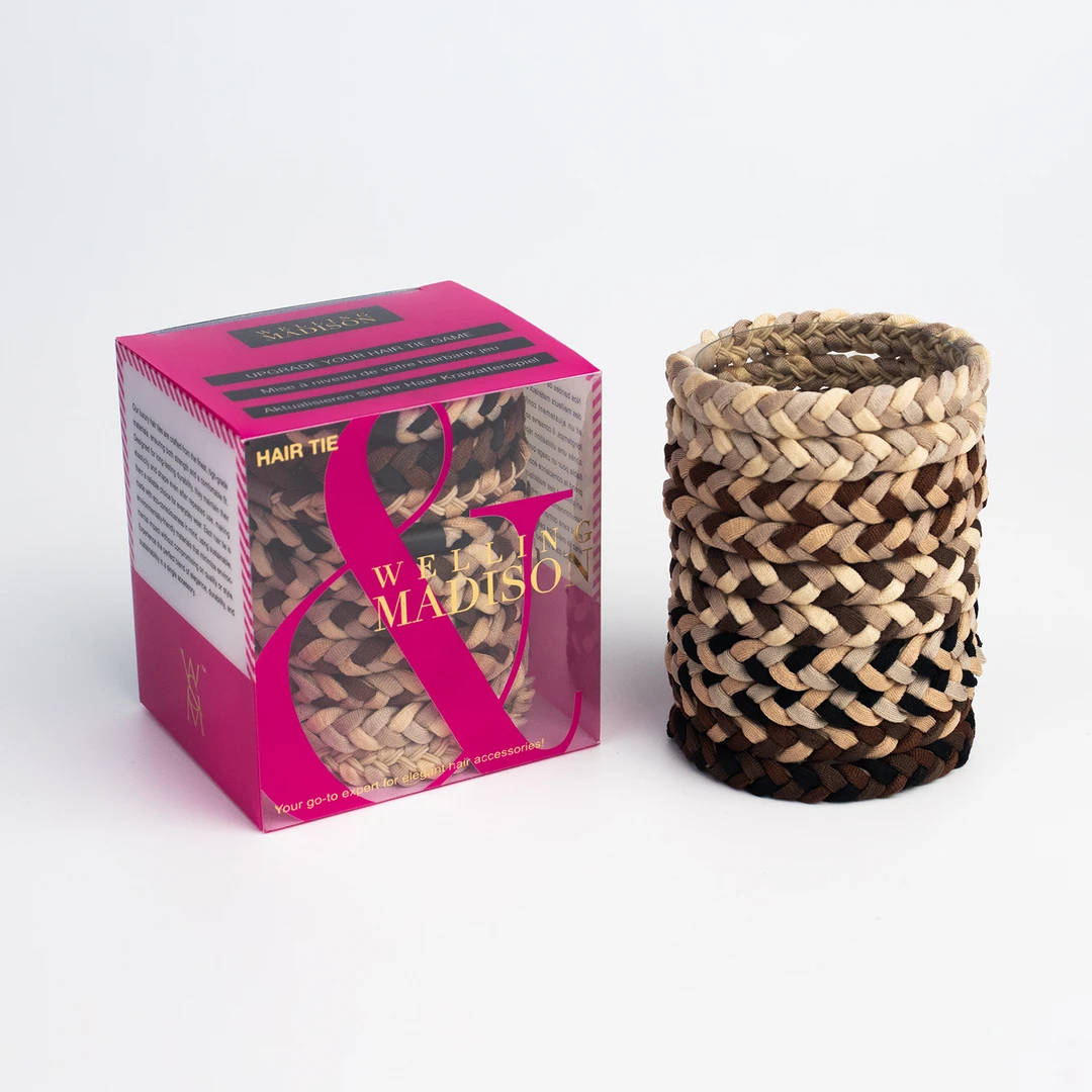 法*【W&M】经典双色编织一体头绳十只装#0229