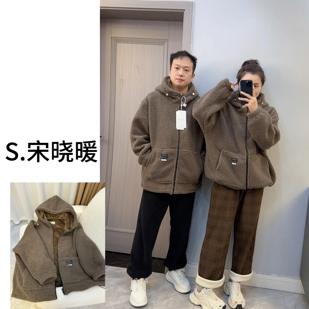 【8090暖居】秋冬男女韩系棒球款北极绒休闲宽松上衣NJ-2477