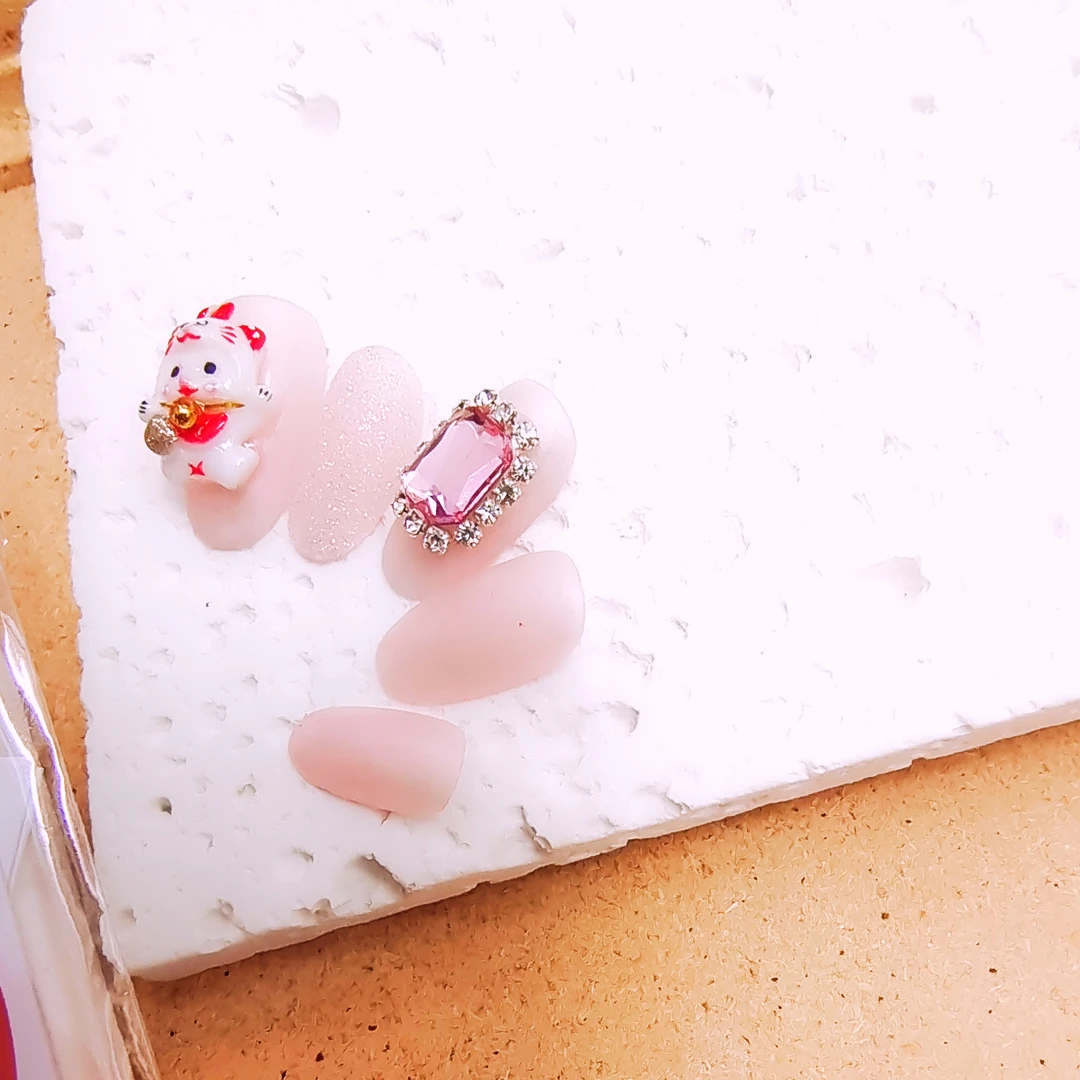 下单备注编码或抖音名雕艺彩绘款轻奢纯手工定制穿戴甲10片装