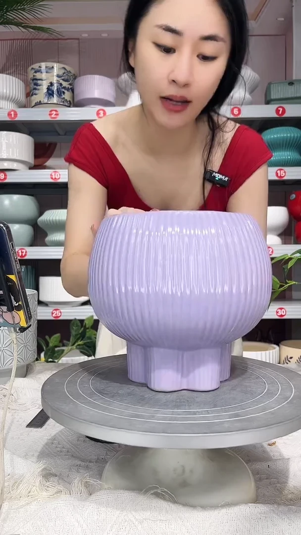 【闪购商品】陶瓷20CM以下六角紫大