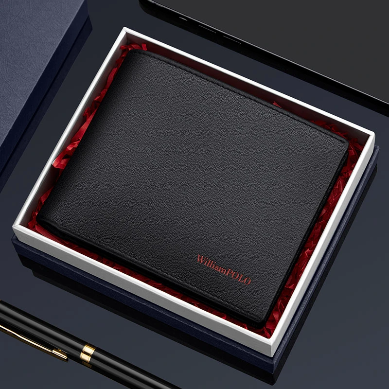 英皇保罗钱包男款真皮长款男士皮夹卡包本命年内红钱夹送男友正品