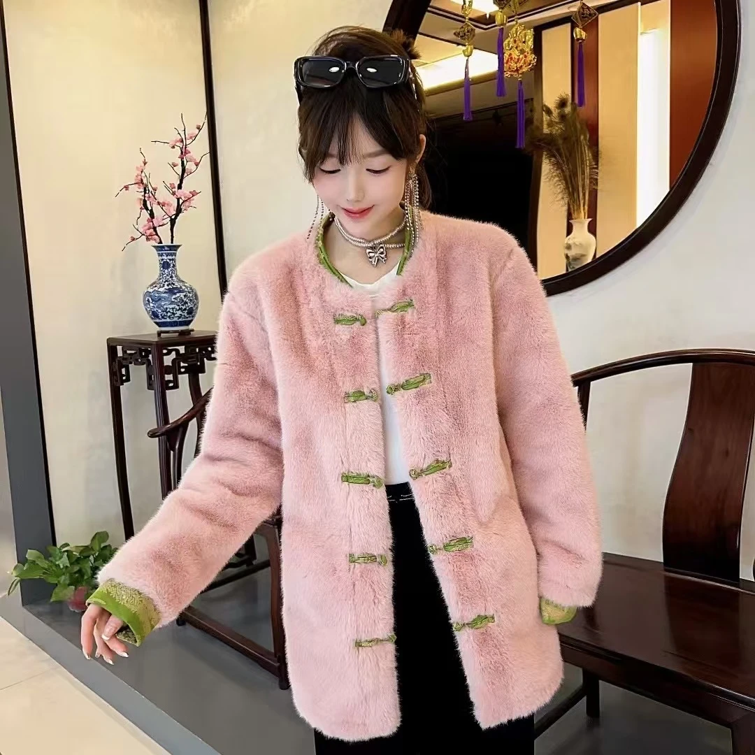 胖胖家*883新款国风环保毛简约大气保暖外套