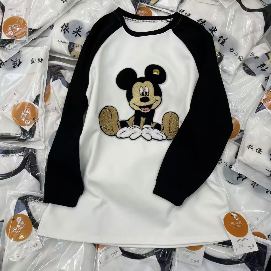 胖胖家*新款米奇插肩袖大版百搭上衣