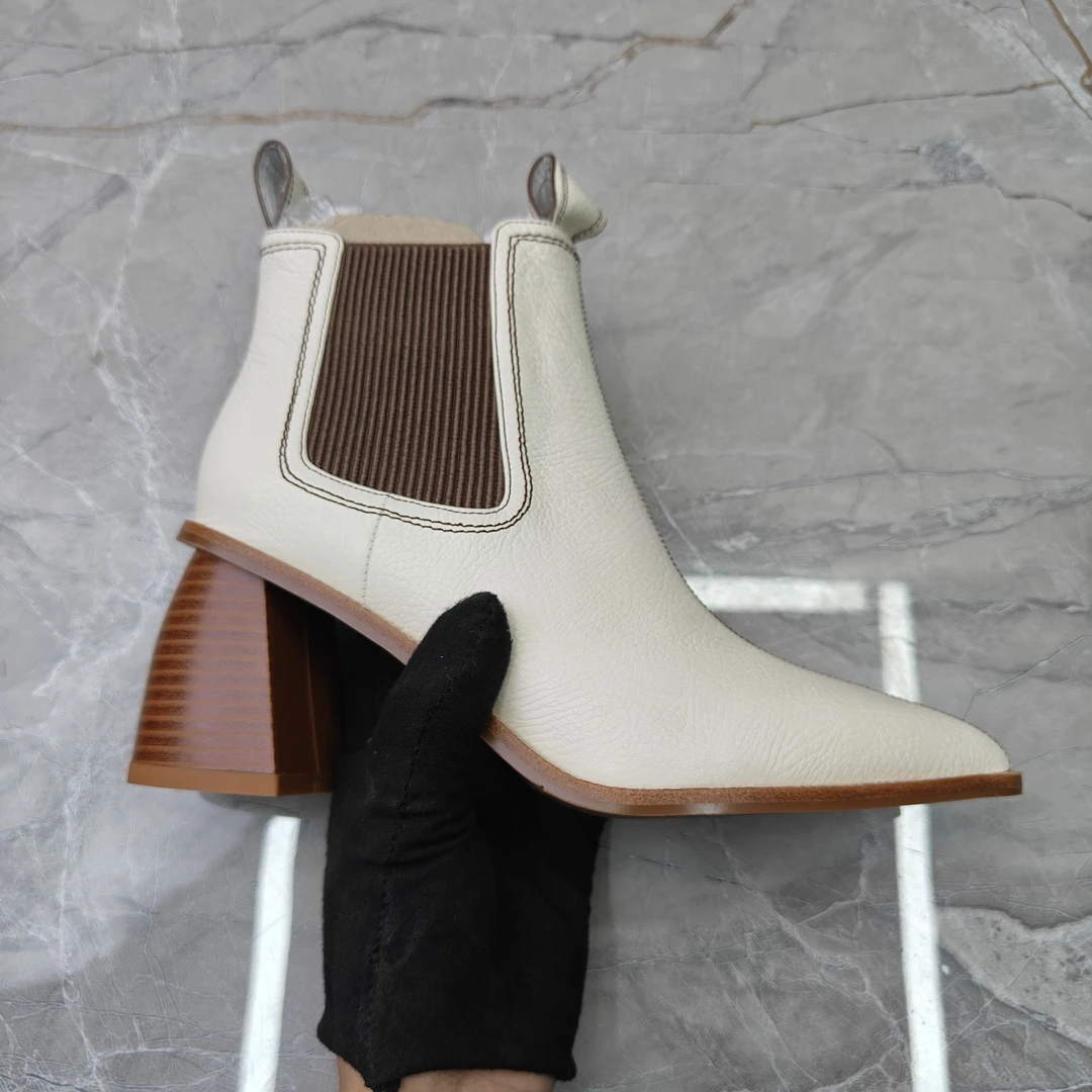 （孤品）38码牛皮粗跟女靴2577-908