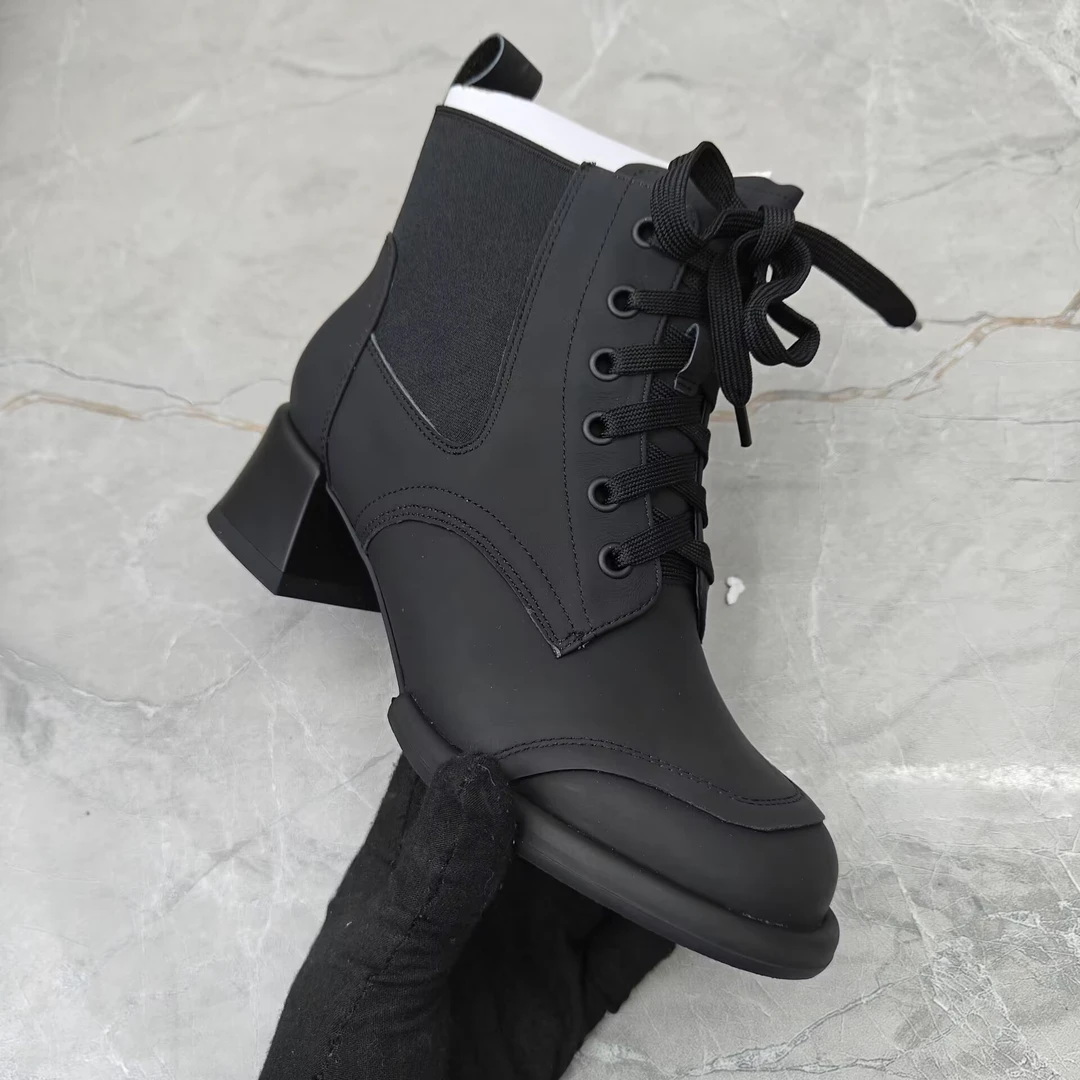 f（孤品）38码粗跟女靴(牛皮)69066