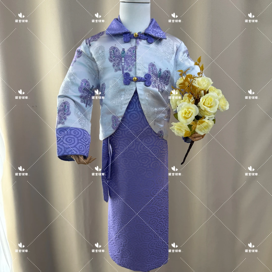 【蝶恋花】儿童藏式连衣裙两件套西藏服博拉配外套女童长款民族风