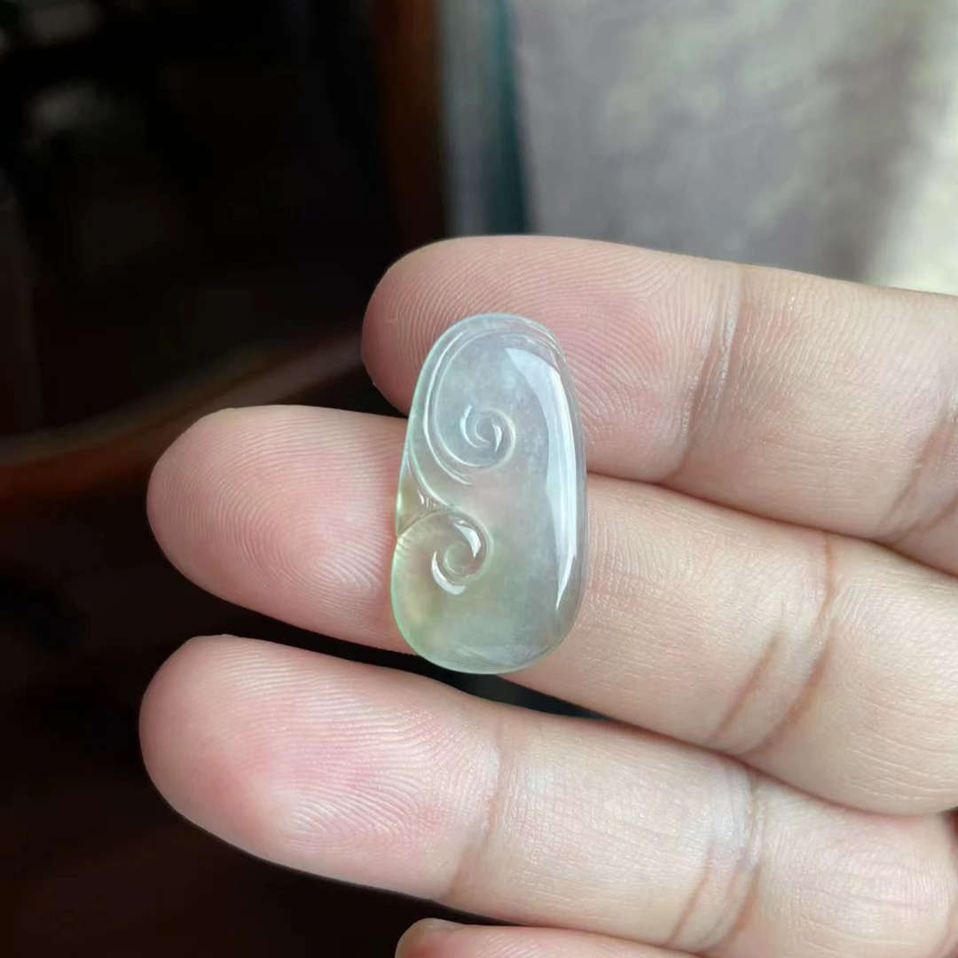 缅甸天然A货翡翠 冰种如意糯冰福豆金枝玉叶翡翠裸石自行镶嵌更佳