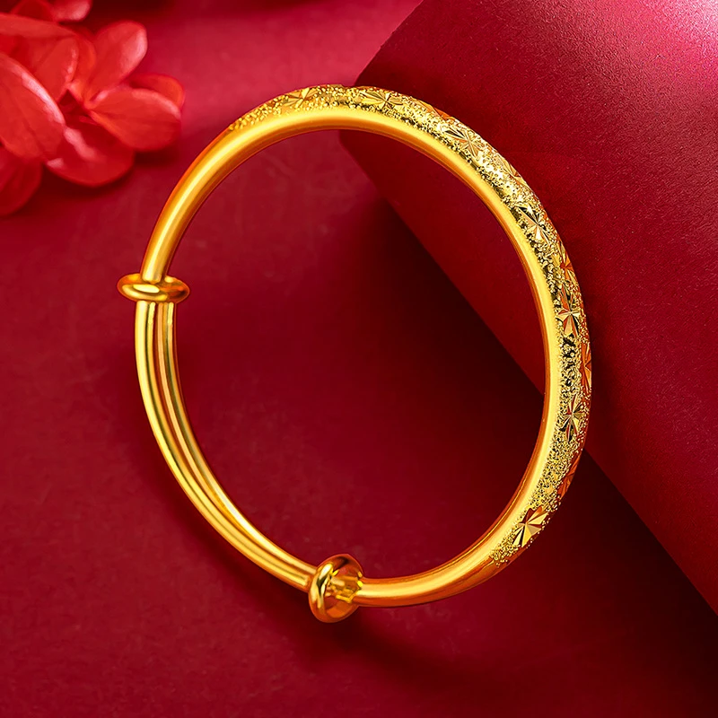 合金手镯 仿真龙凤呈祥18K黄金色手镯女款古法传承经典精美首饰品