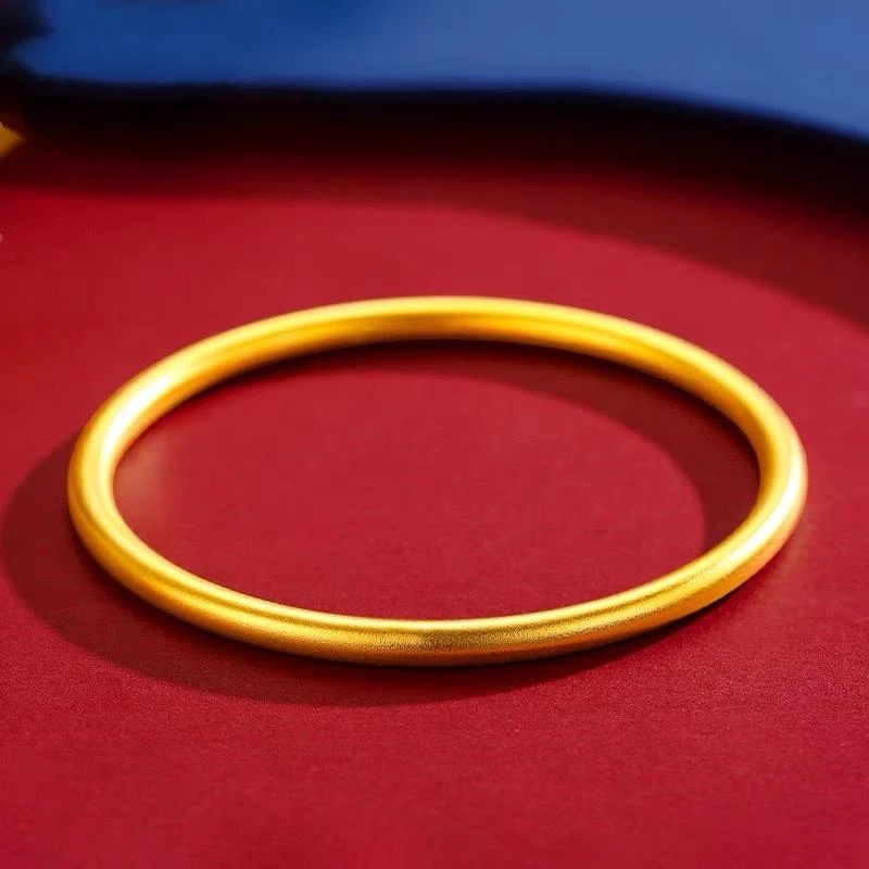 合金手镯 18k黄金色古法镯子女款999实心手镯传承手环网红首饰品