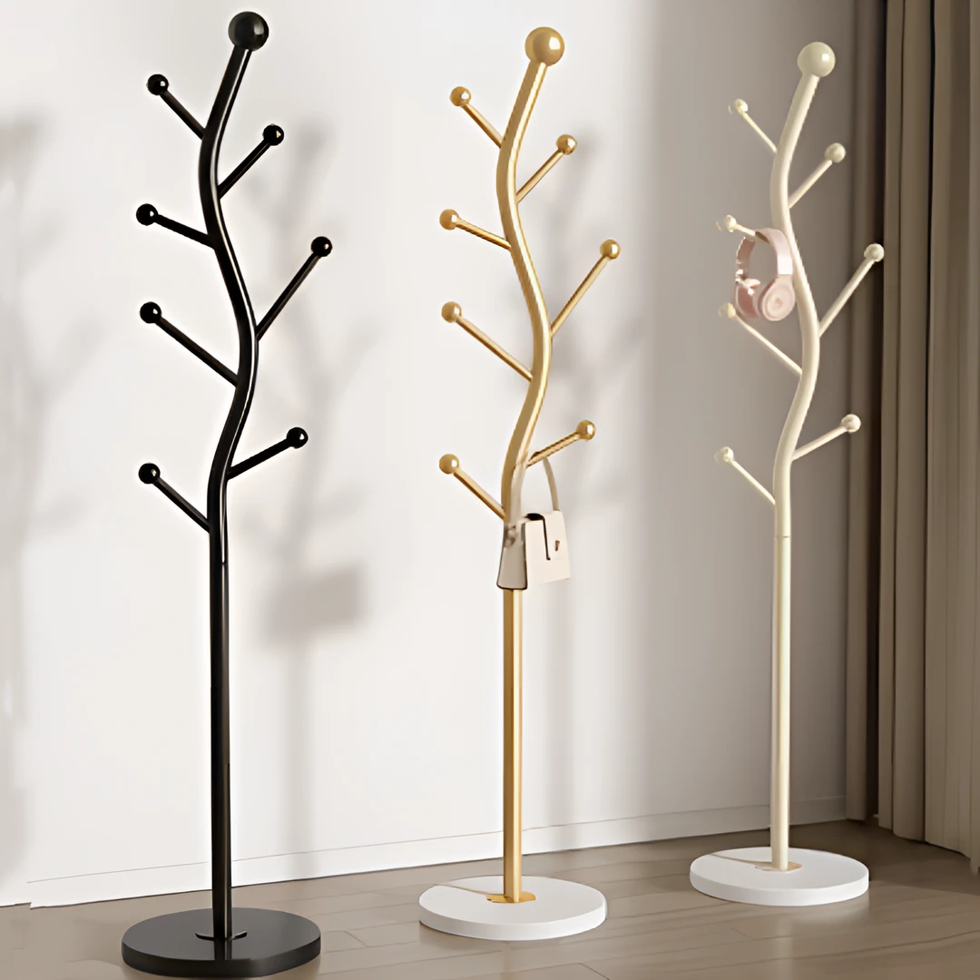 衣帽架简约家用卧室落地衣架鱼骨造型挂衣架立式挂衣架门口门厅挂