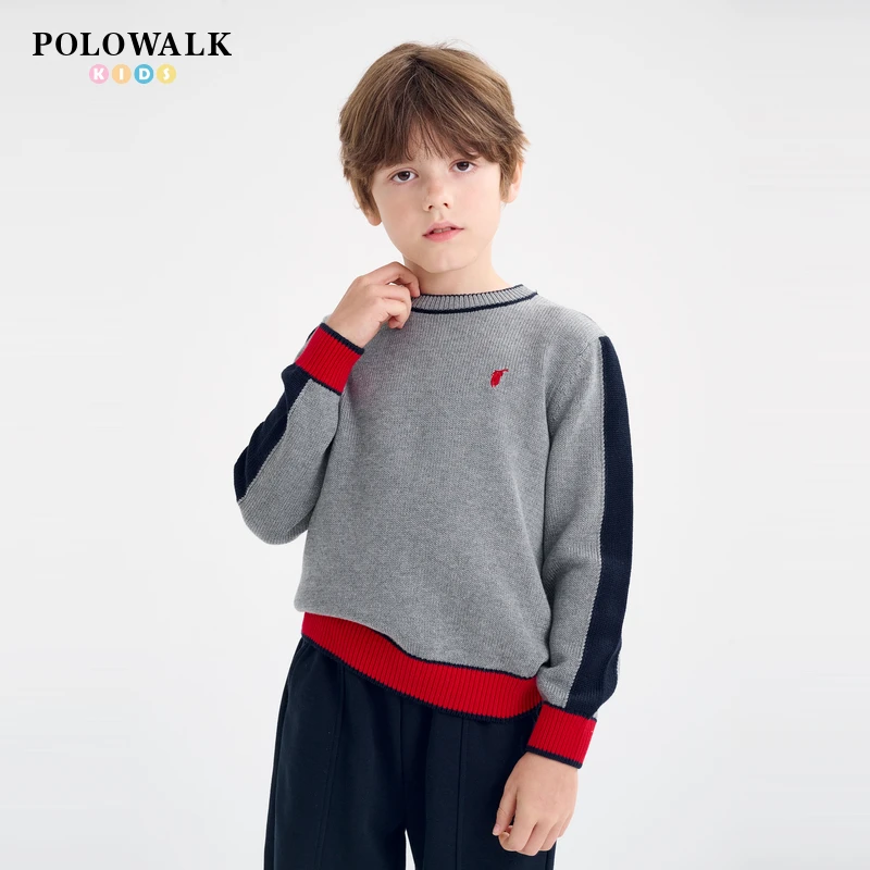 POLOWALK新品秋季儿童圆领线衫AMRW432C1161