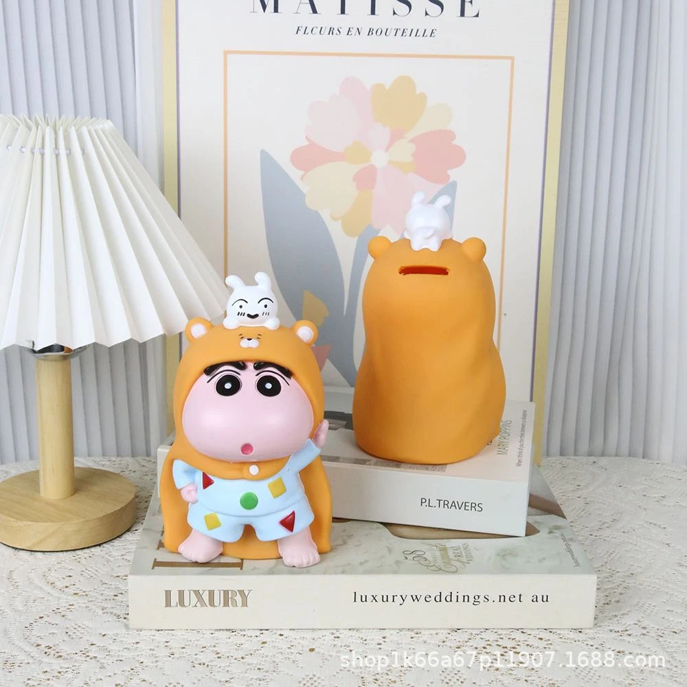 鱼缸造景蜡笔小新大号卡通睡衣披风小新趣味存钱罐储蓄罐收纳桌面