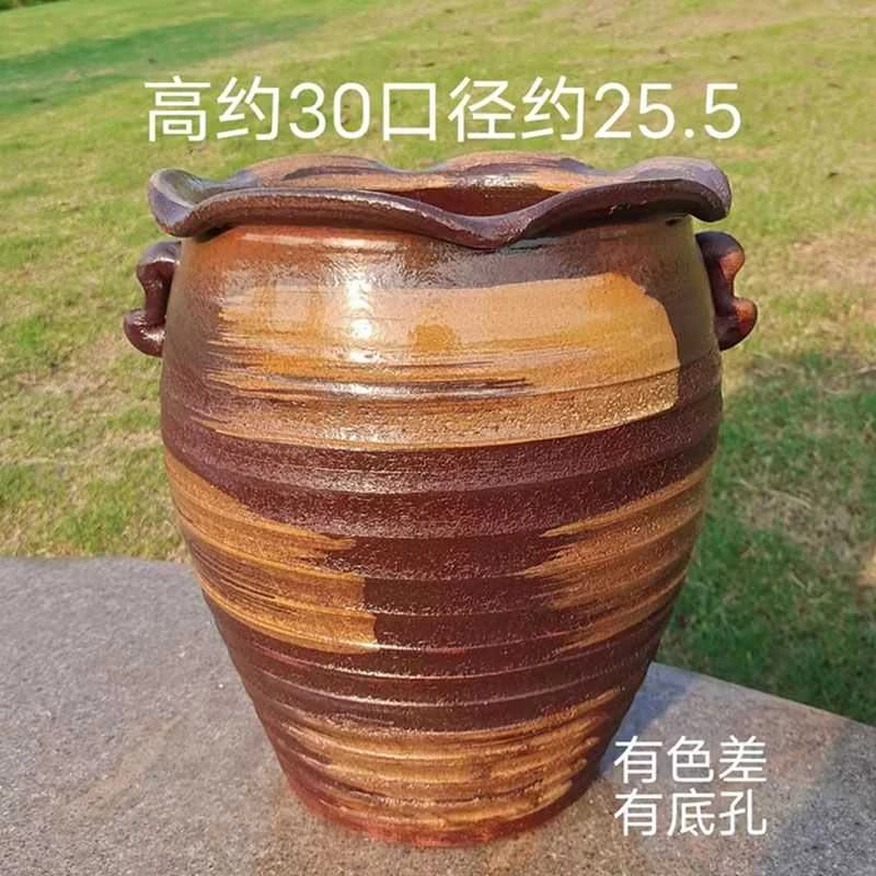 三角梅龟背竹花盆大号老桩多肉盆白色粗陶罐简约绿植陶罐大口径盆