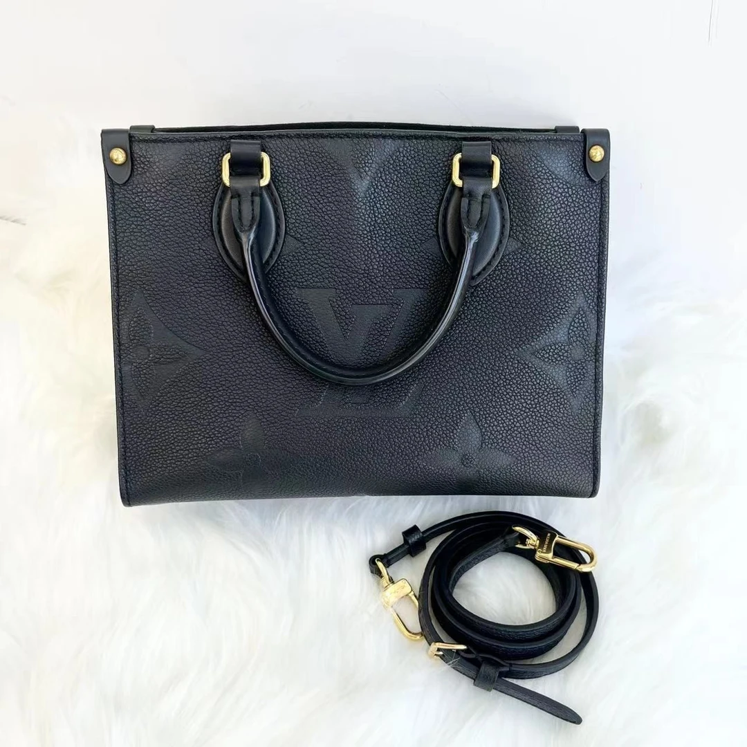 99新 LouisVuitton/路易威登 onthego全皮小号丛林托特斜挎包/