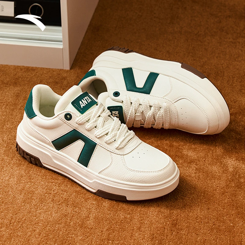 安踏A道低帮板鞋男女同款秋冬小白鞋百搭运动鞋潮流鞋男款休闲鞋