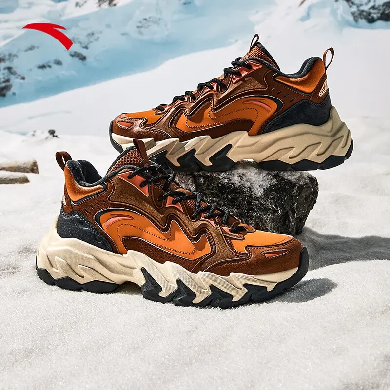 安踏磐石秋冬潮流厚底增高老爹鞋男女同款百搭时尚鞋子男款休闲鞋