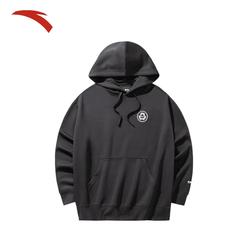 安踏易打理卫衣丨情侣款连帽卫衣男女百搭宽松套头流光风上衣